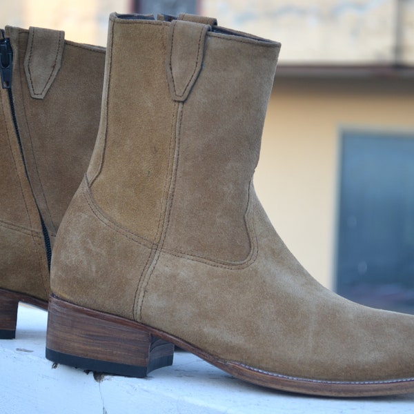 mens high heel dress boots