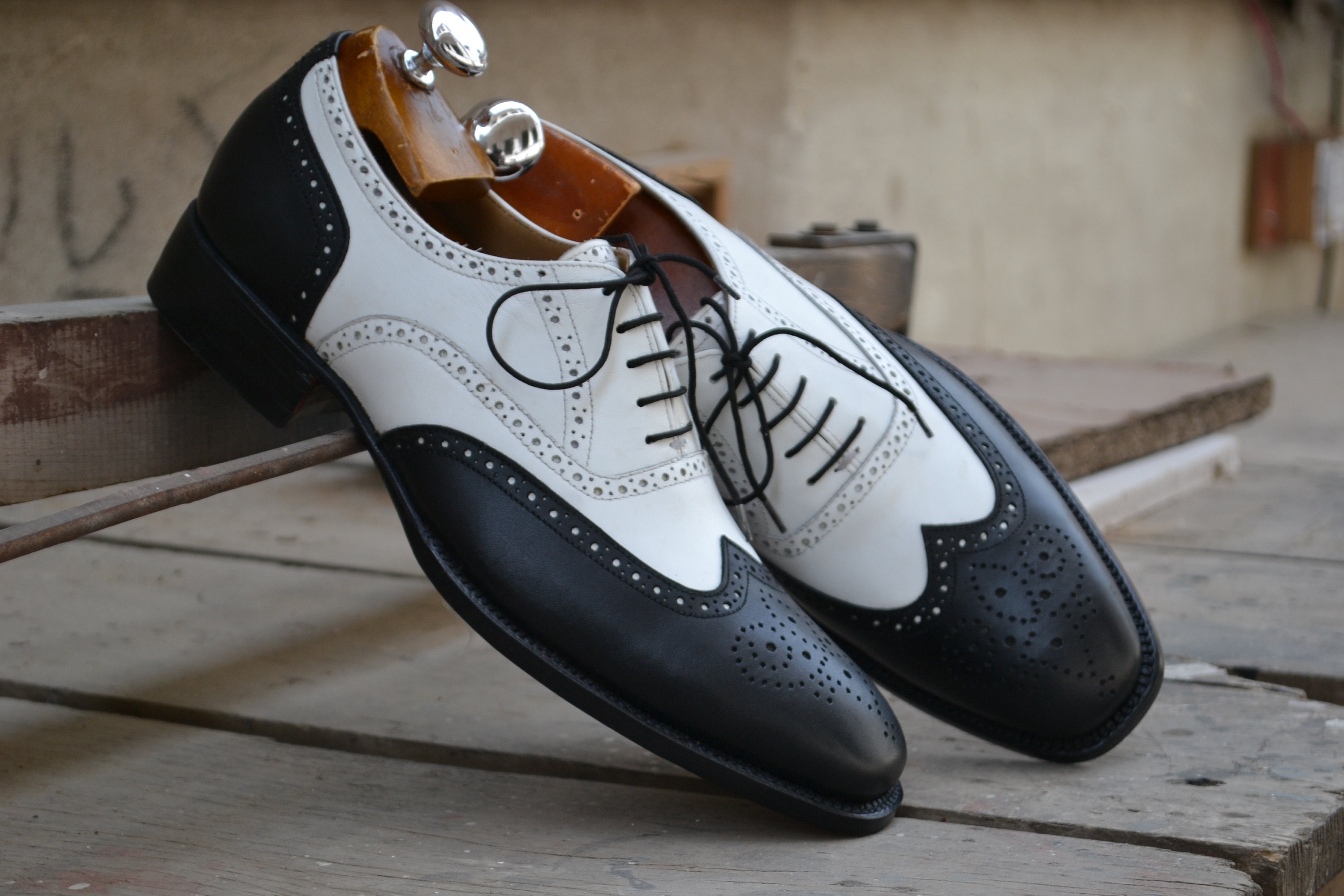 Good mens oxford shoes black and white - Official Online Store
