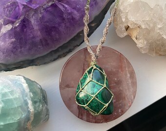 Malachite Macrame Necklace