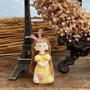 PUPU Amigurumi Doll Charm, Muñeca, Hilo de encaje, Princesa, Cuento de hadas, Kawaii