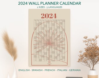 2024 Year Wall Planner 2024 Calendar Planner Annual Planner 50x70cm/a3 ...