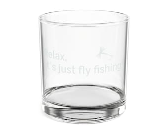 刻印入り10オンスロックグラス　リラックス、ただのフライフィッシング