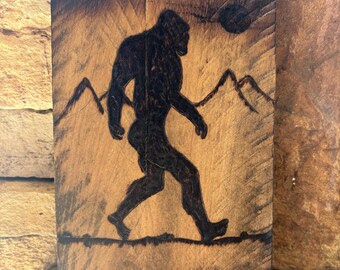 Bigfoot / Sasquatch Pisgah National Forest wood burn sign, wall art