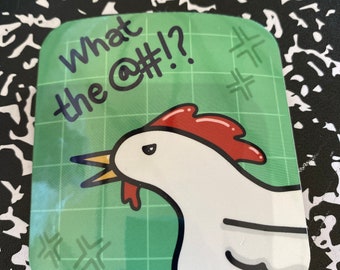 Rude Chicken WTF Sticker