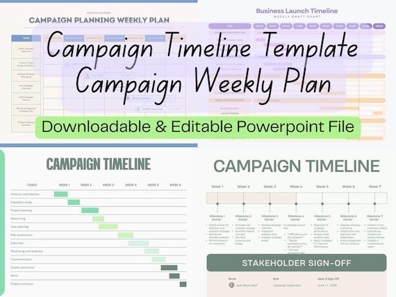 Editable Campaign Timeline Template: Marketing & Project Planning (Digital Download)