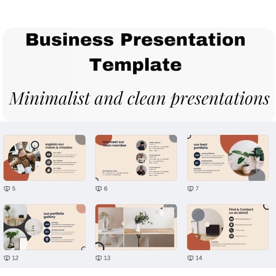 Minimalist Business Presentation Template: Editable PowerPoint & Google Slides (Digital Download)