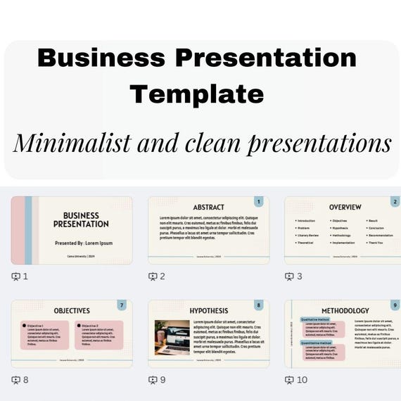 Project Presentation Powerpoint Thesis Defense Template Clean & Professional | Editable PowerPoint Google Slides Pitch Deck