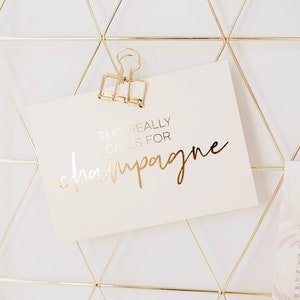 Postkarte "CHAMPAIGN" mit Goldfolienprägung | Hochzeit | Wedding | Geburtstag | Grußkarte
