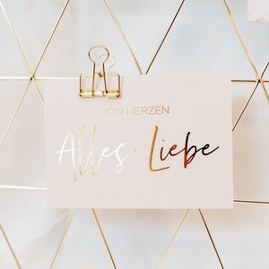 Postkarte "ALLES LIEBE" mit Goldfolienprägung | Hochzeit | Wedding | Taufe | Geburtstag | Grußkarte