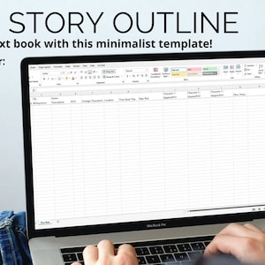 Excel scene story outline worksheet, story planner, novel planner, excel template