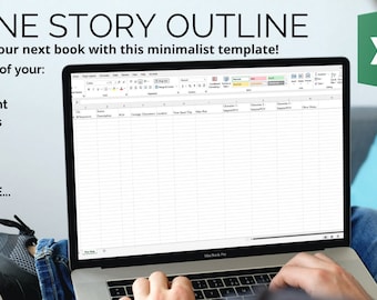 Excel scene story outline worksheet, story planner, novel planner, excel template