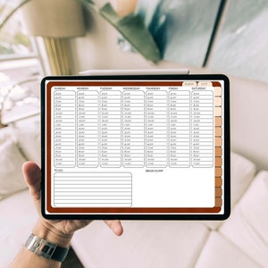 Undated Landscape weekly digital planner for Goodnotes, iPad Planner for Goodnotes, Instant Download