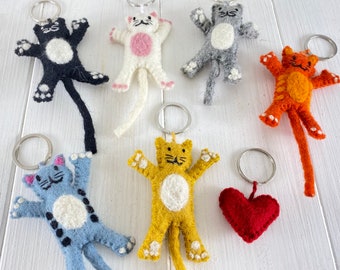 Cat felt keychain approx. 18 cm