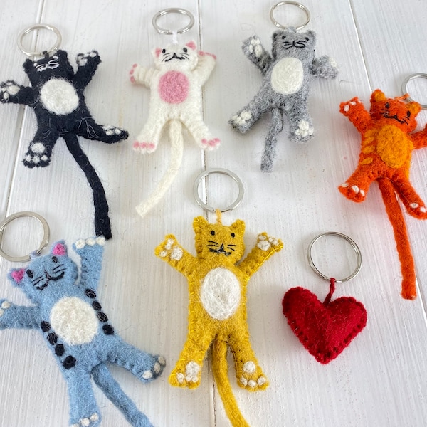 Cat felt keychain approx. 18 cm