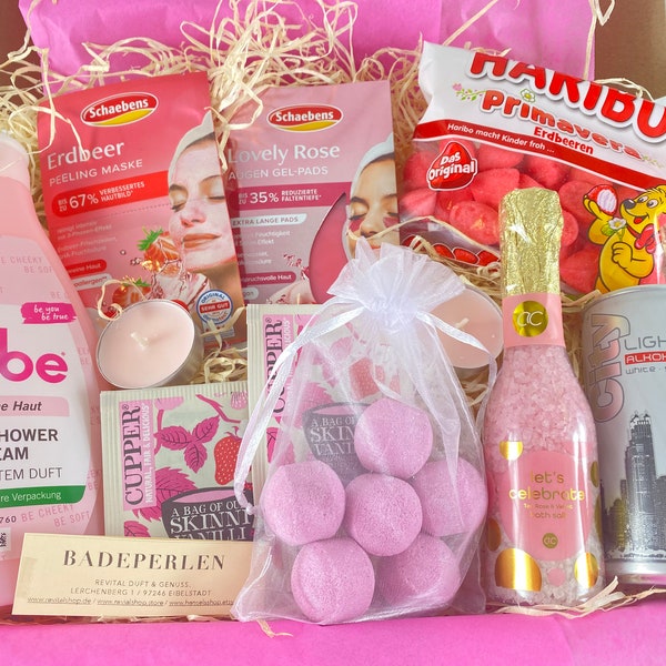 Personalisierte Geschenkbox Frauen Wellness Badepraline Herz Muttertag