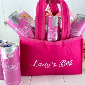Geschenk Tasche Ladys Bag Energy Drink PINK Waldbeere Tasche to Go für Frauen, Freundin, Muttertag, Valentinstag