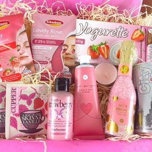 Frauen Personalisierte Geschenkbox Frauen, Beauty , Freundin, Wellness, Valentinstag, Muttertag, Herz, Rose Box Rosa