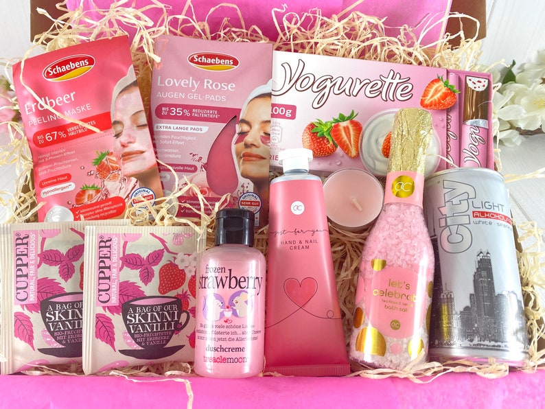 Frauen Personalisierte Geschenkbox Frauen, Beauty , Freundin, Wellness, Valentinstag, Muttertag, Herz, Rose Box Rosa