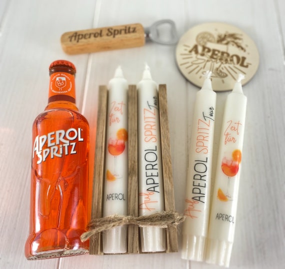 Aperol Spritz candle gift oak wood gift set Aperol Spritztour