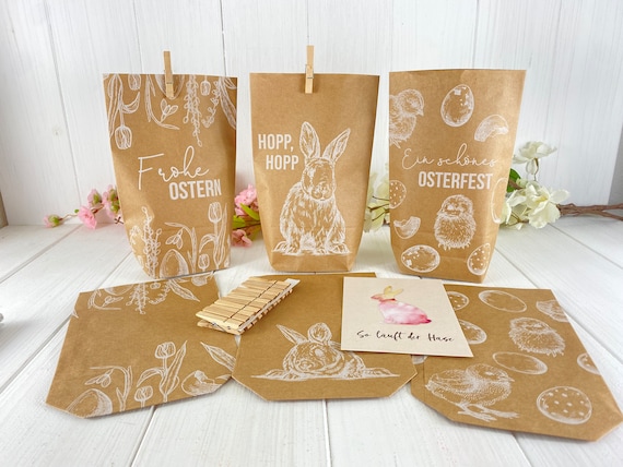 Paper bags 0stern 12 pieces Easter bunnies eggs