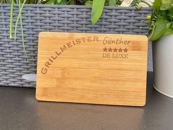 Cutting board personalized breakfast board grill master men's gift bamboo