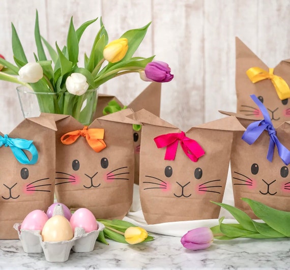 Paper bags 0stern 12 pieces Easter bunnies eggs