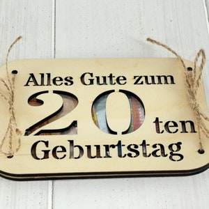 Geburtstagskarte Geldgeschenk Geldkarte aus Holz jedes Alter