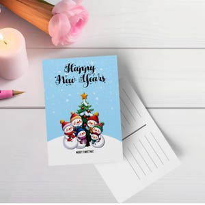 Postal de felicitación navideña con Papá Noel imprimible - Postal navideña de Papá Noel de descarga instantánea - Postal navideña imprimible