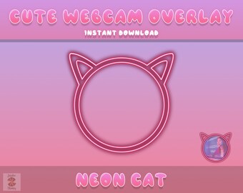 Cute Twitch Camera Border | Neon Cat