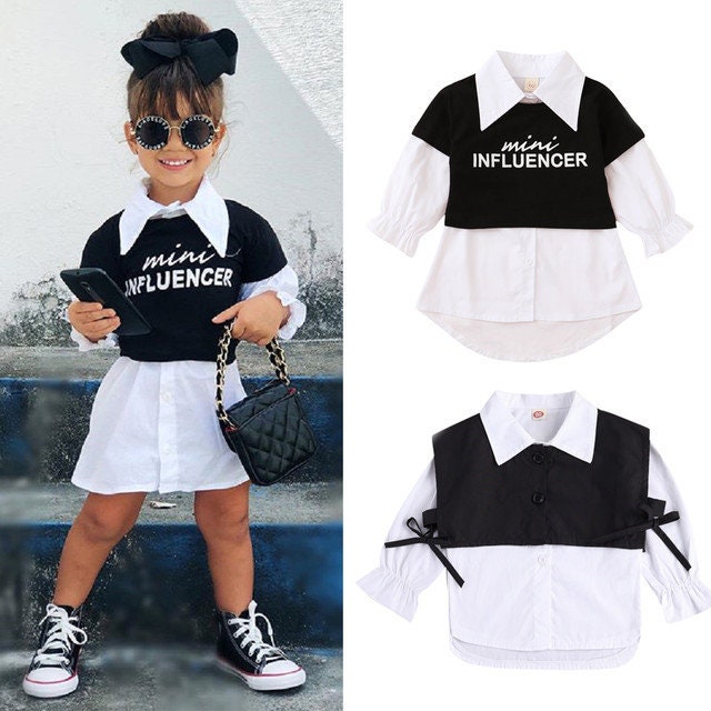 Infant Baby Girls Dress T Shirts 2pcs Letter Print Tops Etsy UK