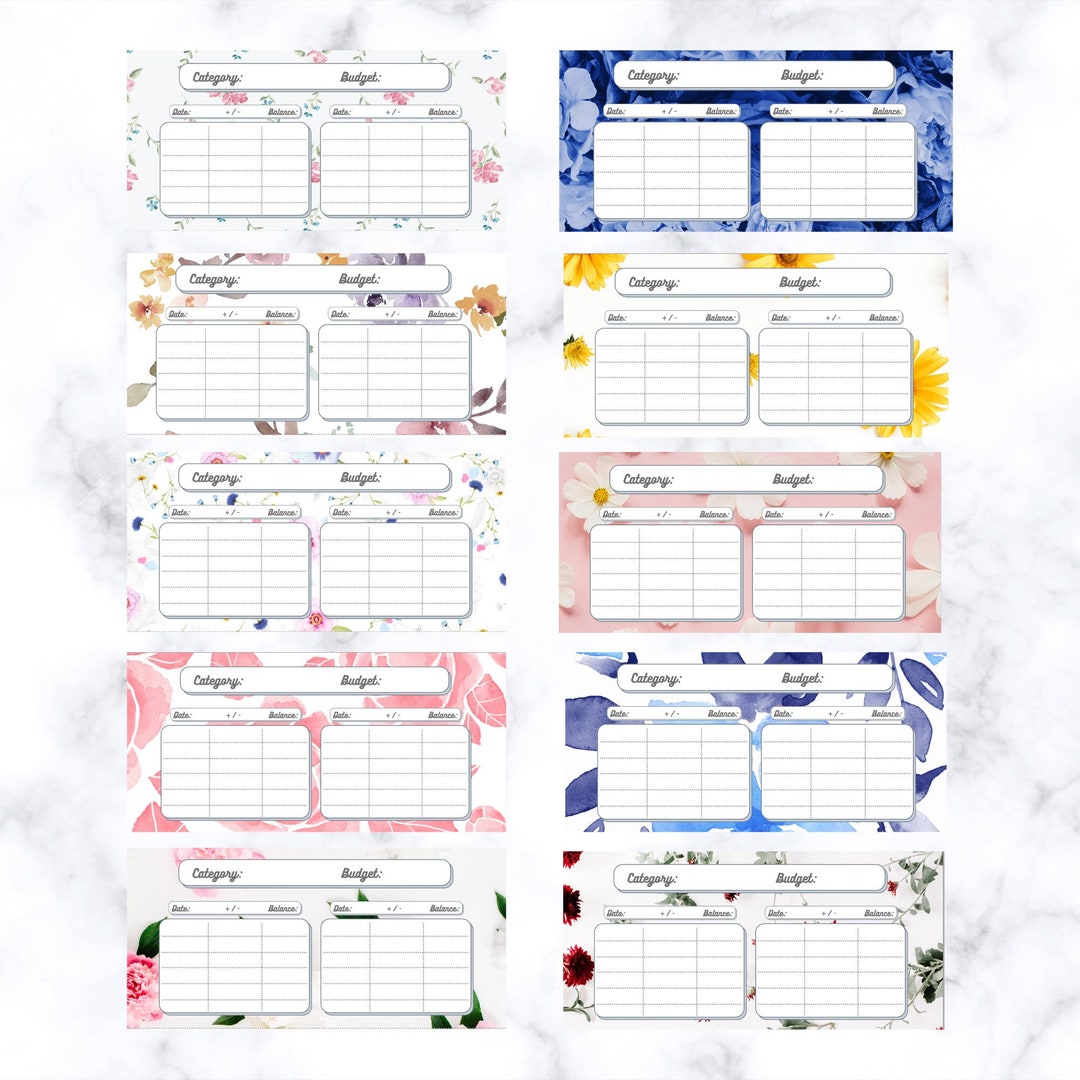Floral Cash Envelopes Printables 2021 | Budgeting Envelope System With ...