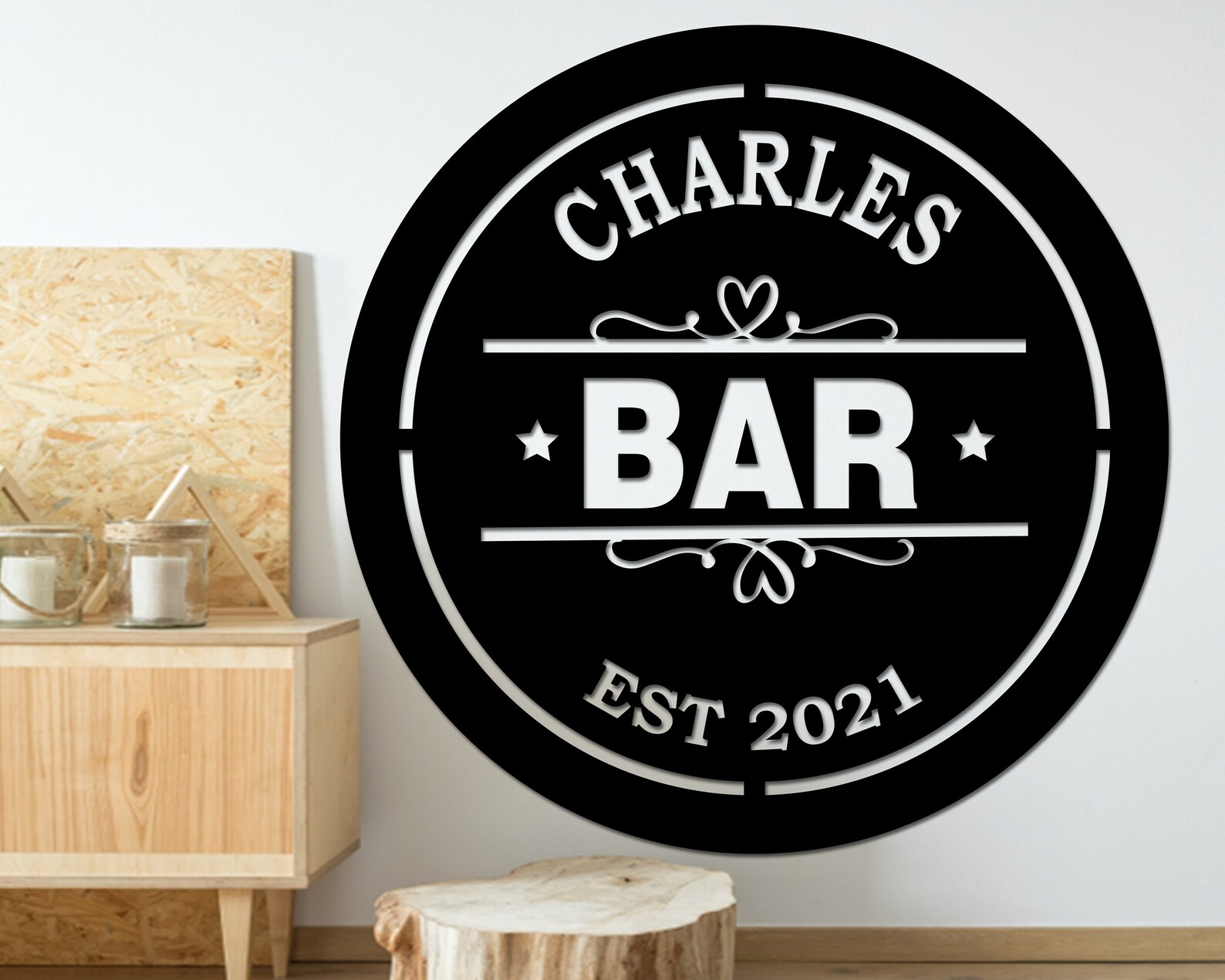 Bar Sign Personalized Backyard Bar Metal Sign / Outdoor Wall Etsy
