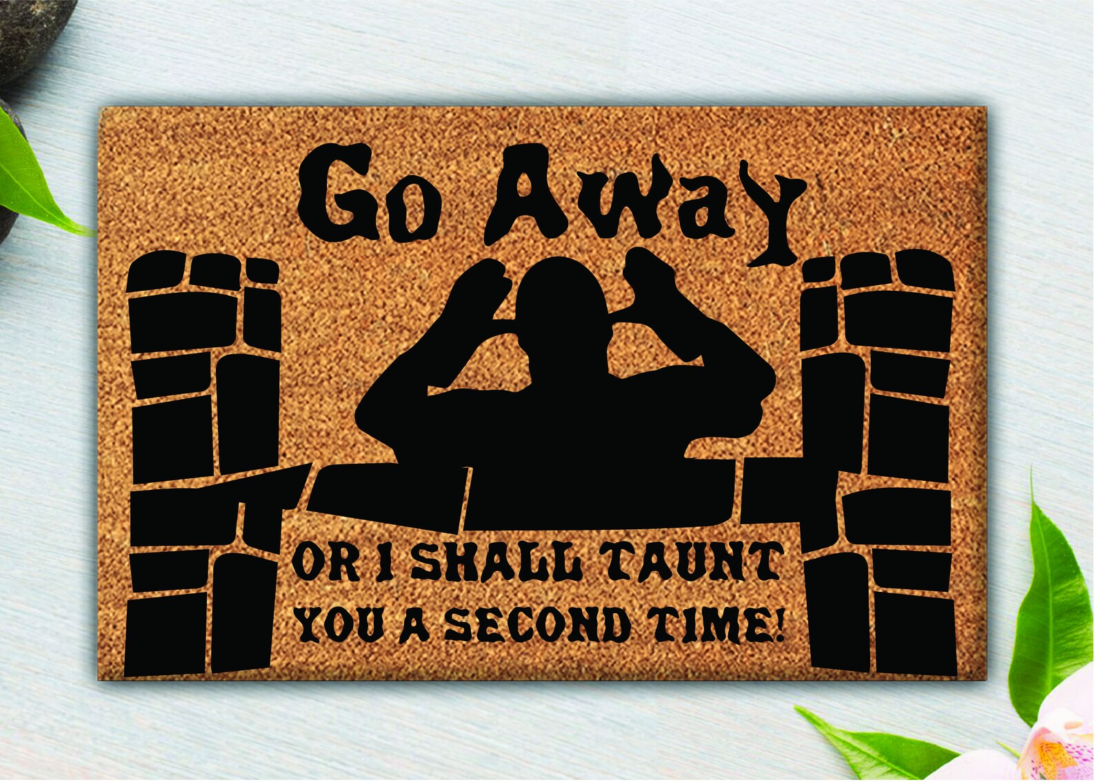 Go Away Doormat Monty Python The Holy Grail Door Mat Go Away Etsy