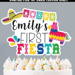 Personalized First Fiesta Cake Topper: Mexican Theme (Digital)