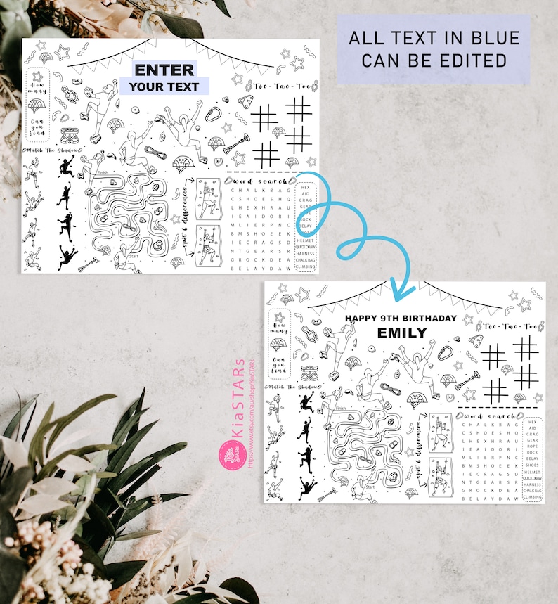 Rock Climbing Activity and Coloring Pages EDITABLE Indoor Etsy Australia