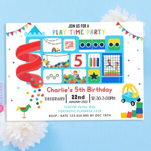Zaproszenie na urodziny Soft Play: Adventure Gym Party (plik cyfrowy)