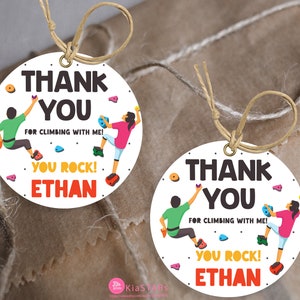 Personalized Rock Climbing tags, Indoor Climbing Party favor tags , Kids Rock Climbing thank you tags, Adventure Party Theme Theme digital