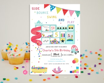 Indoor Bounce Invitation Soft Play Area Birthday Invite Play Center Play Party Invitation Adventure Jungle Gym Party Kids Indoor DIGITALFILE