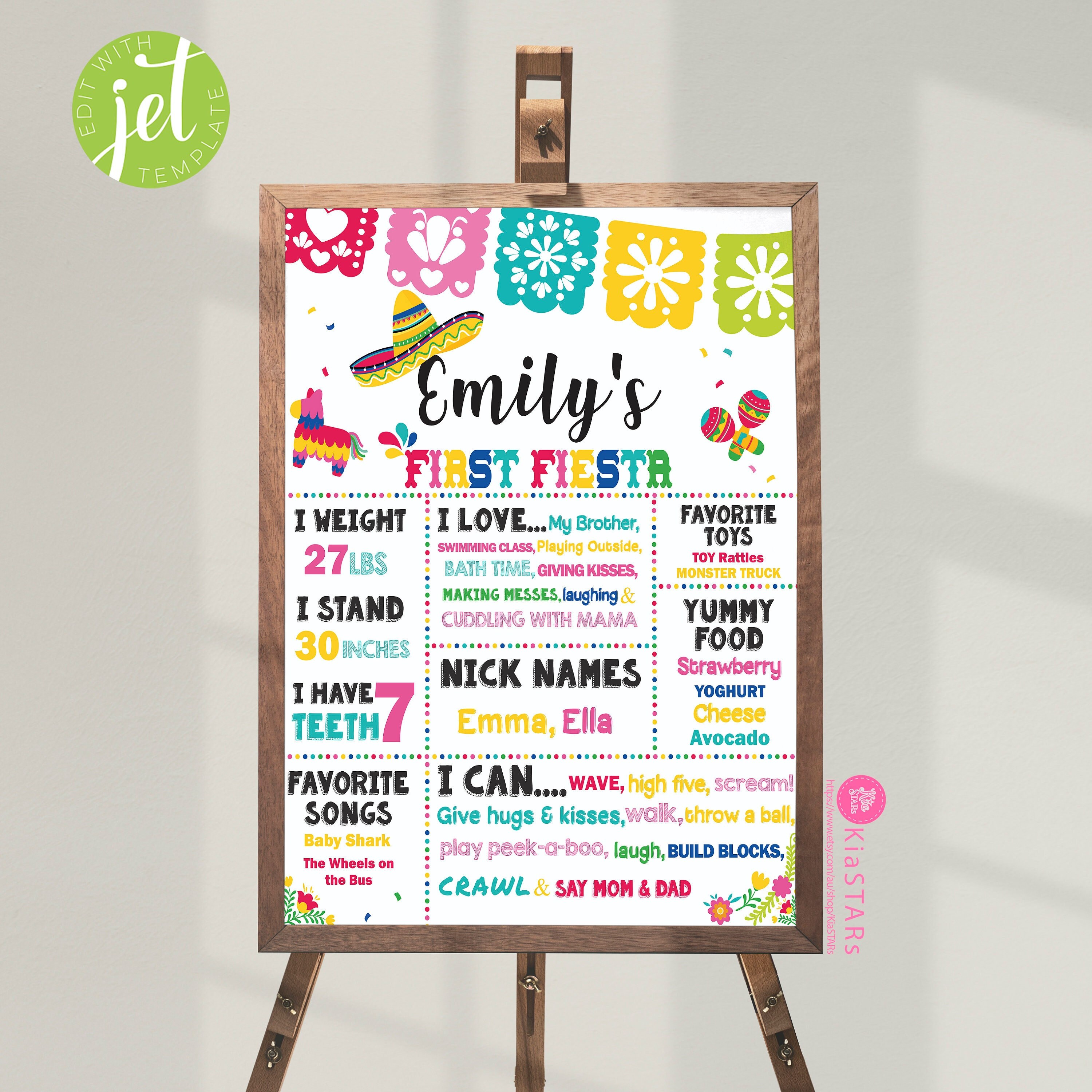 Fiesta Milestone Board first fiesta Milestone Sign editable invitation mexican fiesta theme Editable Milestone Board INSTANT