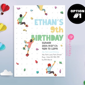 Rock Climbing Birthday Invitation: Adventure Party Theme (Printable File)