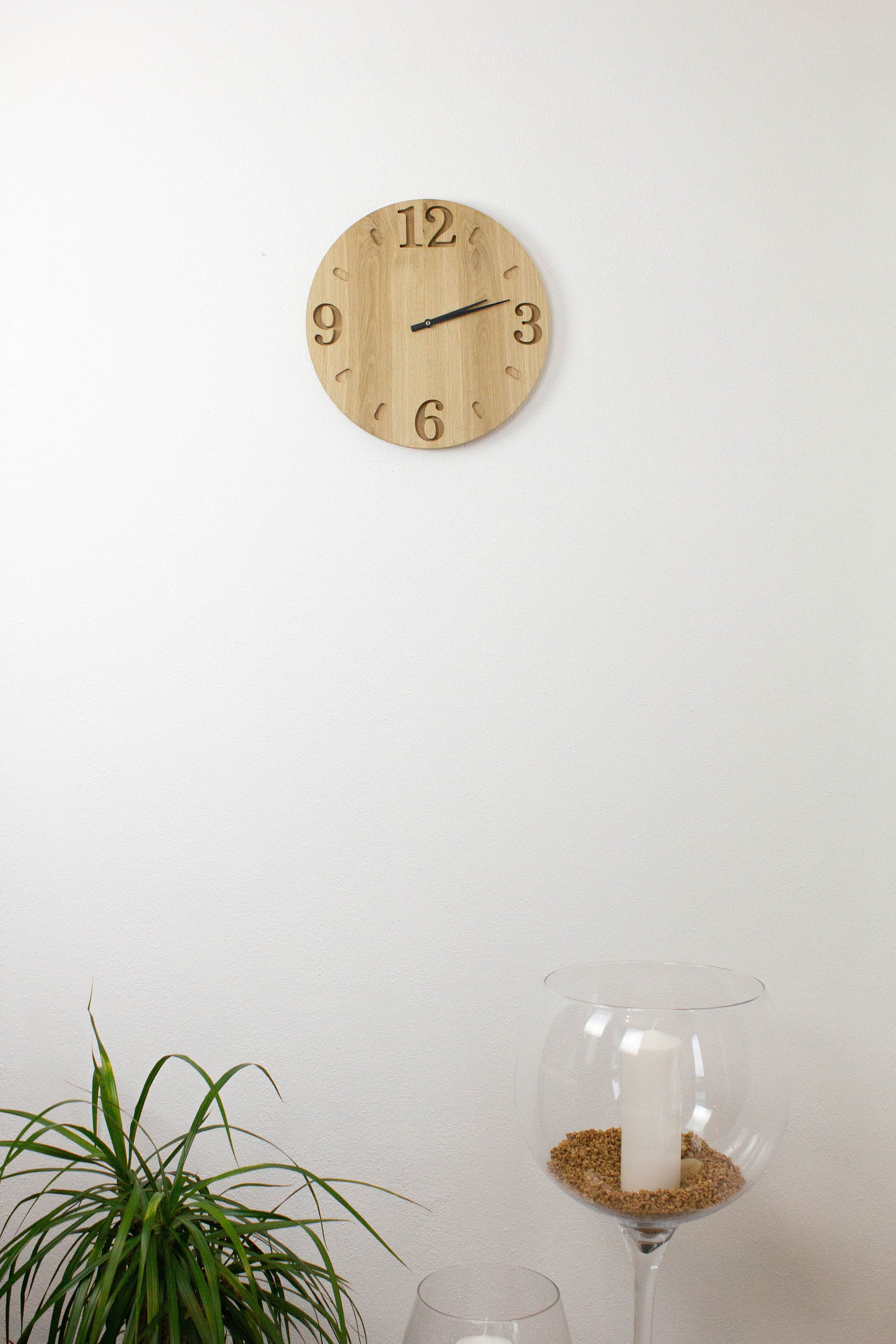Wall Clock Made of Oak With Highquality Movement Etsy UK