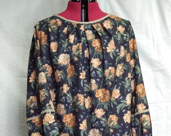 Liberty Of London lantana long-sleeved winter tunic, customizable and made to measure.