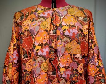 Oversized top for autumn/winter, Liberty lantana print, customizable