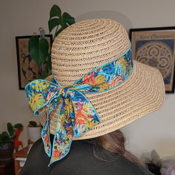 Chapeau d'été adulte avec ruban Liberty personnalisable