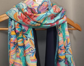 Liberty Una Landscape A viscose scarf, limited edition