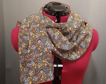 Liberty crepe de chine silk scarf Elderberry