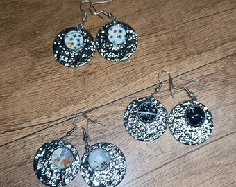 Liberty silver earrings in hammered metal style