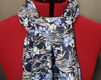 Liberty print silk crepe de chine scarf, Aurélia C pattern