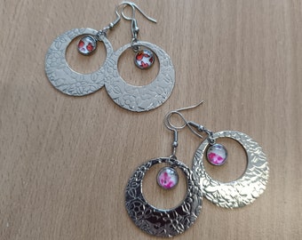 Customizable Liberty flowers ring earrings