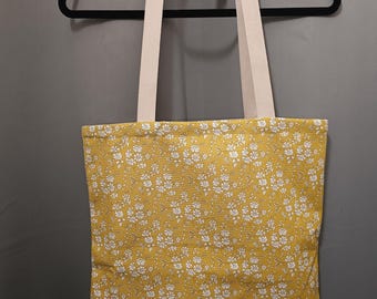 Liberty Capel mustard tote bag, large cotton canvas bag